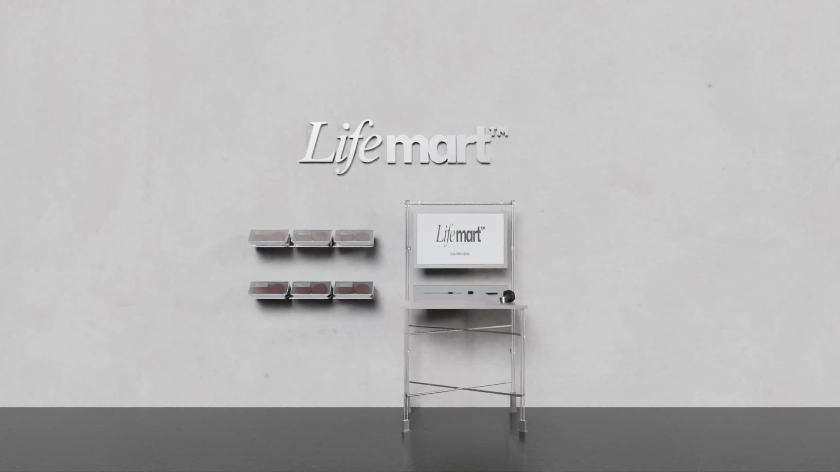 Early 3D render of the LifeMart store and checkout layout.