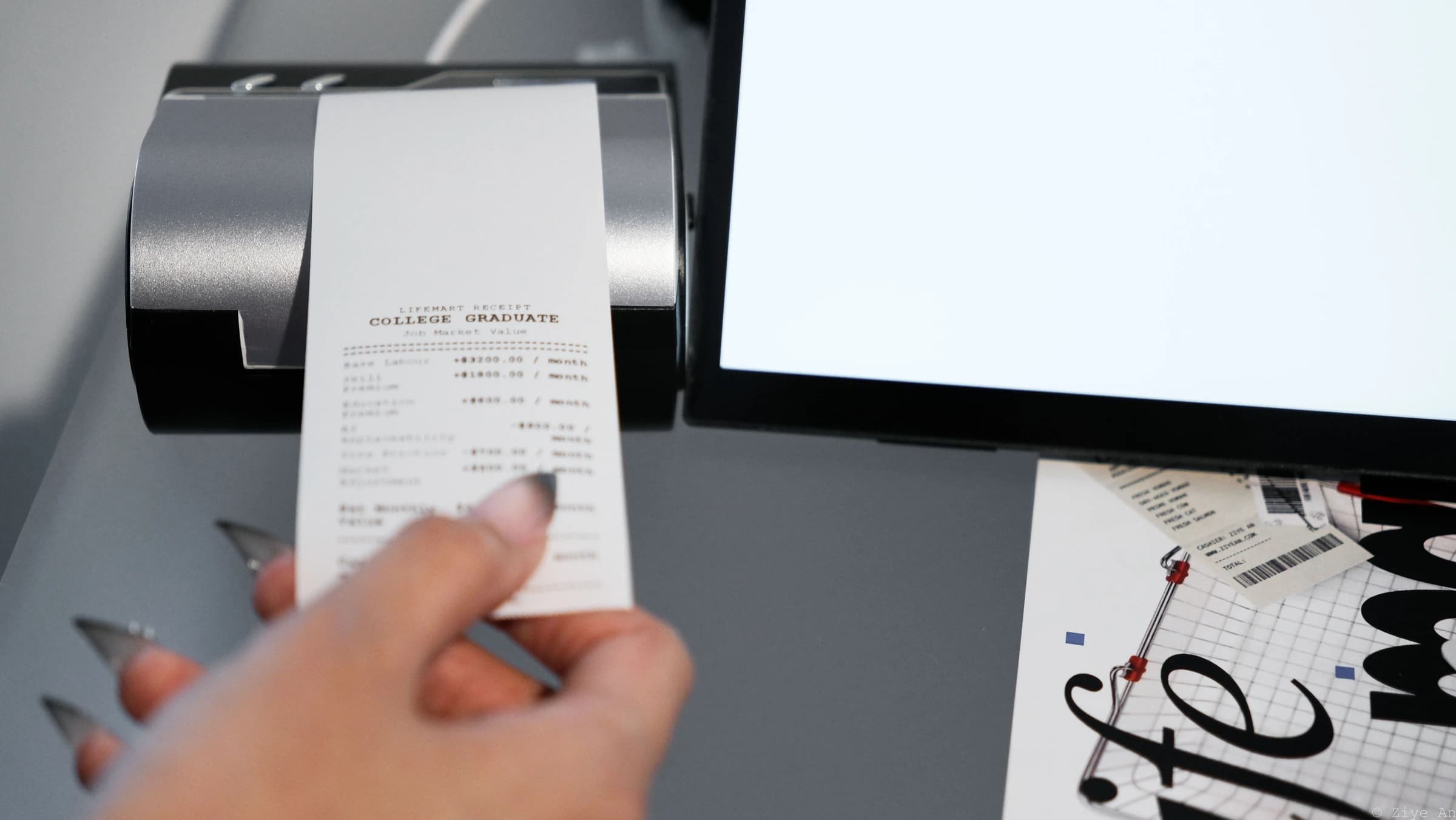 Printing a valuation receipt