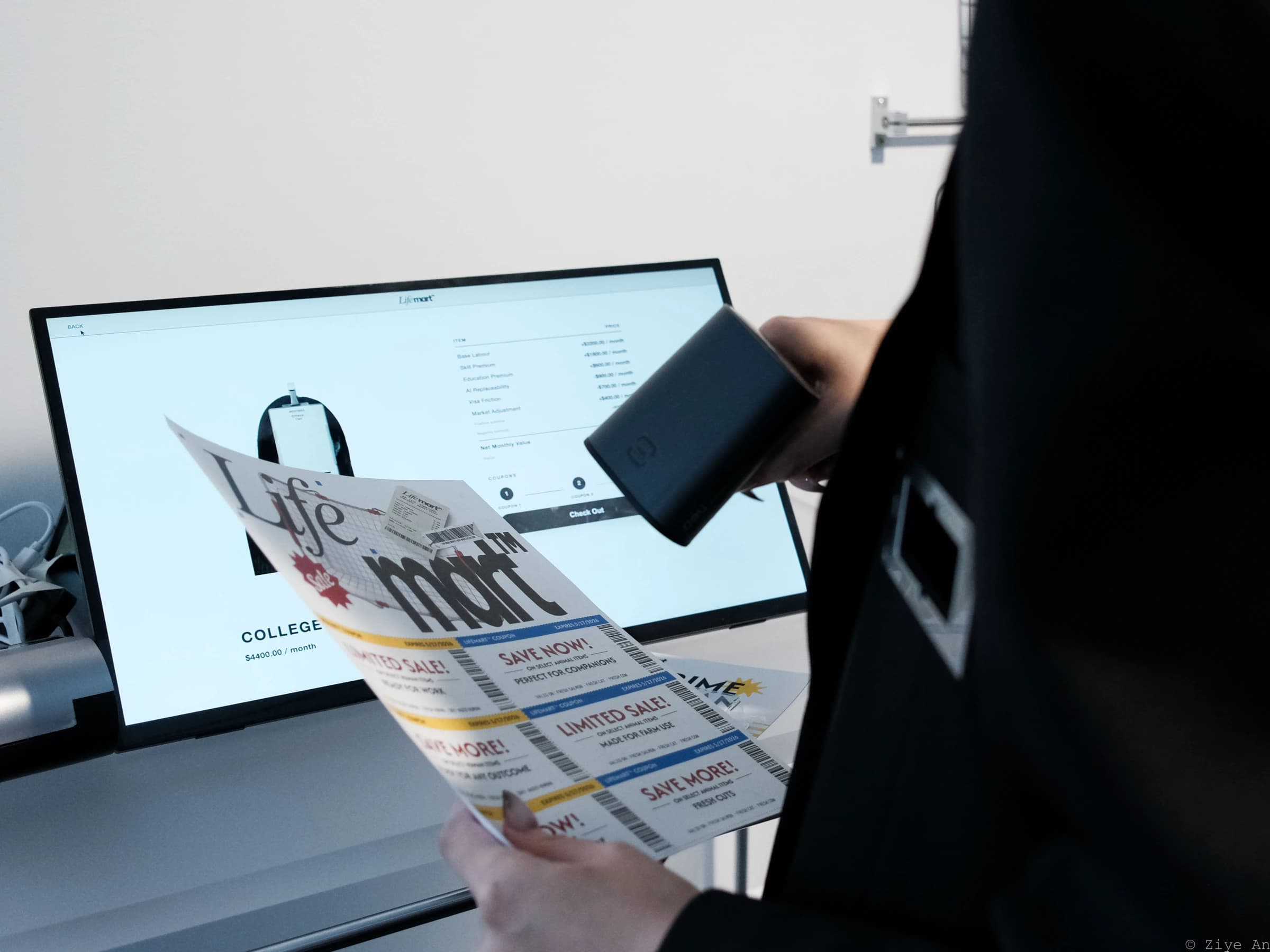Scanning a coupon at self-checkout